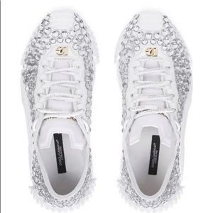 DOLCE & GABBANA - crystal-embellished lace-up sneakers